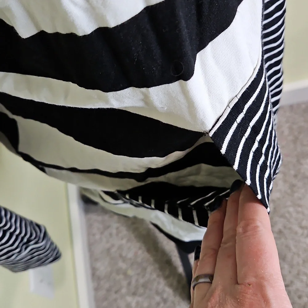 ANDTHEWHY Black and White Striped Hooded Shirt - Picture 2 of 5